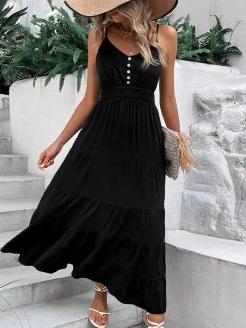 Cross-Border Chic- Summer Suspenders Tunic Dress