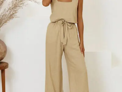 New Sleeveless Vest and Loose Trousers Ladies Fashion Suit