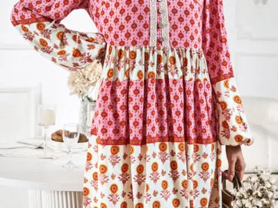 Bohemian Beauty Loose Print Midi Dress with a Casual Flair