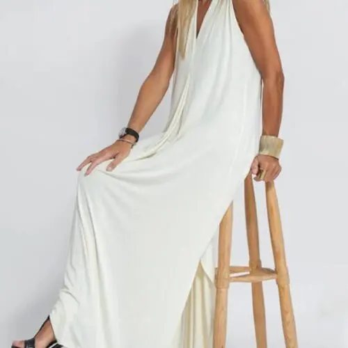 New Solid Color Pullover V-Neck Dress for Any Occasion