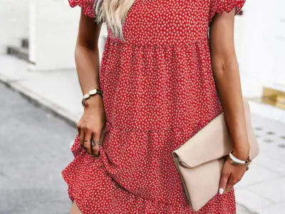Chic- Relaxed Loose Layered Print Dress for Effortless Style