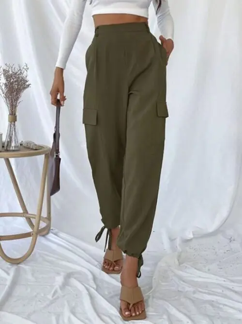 Versatile Women’s Solid Color Casual Trousers