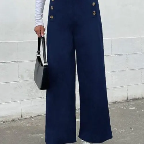 Chic Slim Button Casual Pants with Cross-Border Style