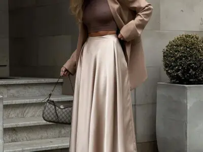 Elegant High-Waisted Satin Maxi Skirt