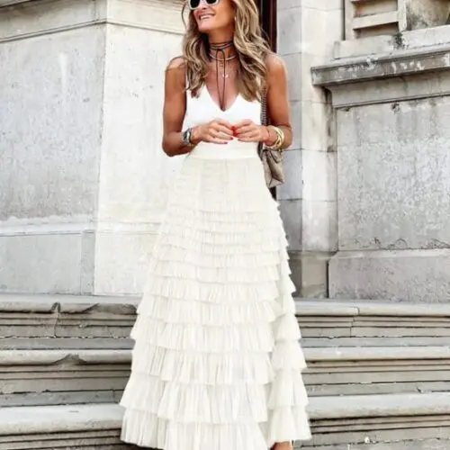 Multi-layer Mesh Cake Swing Skirt