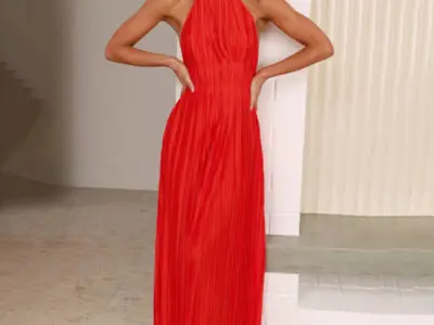 Chic Off-Shoulder Halterneck Strappy Backless Maxi Dress