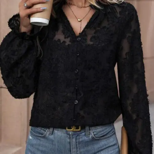 Long Sleeve Black French Top
