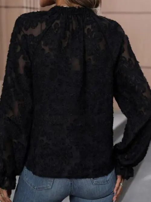 Long Sleeve Black French Top