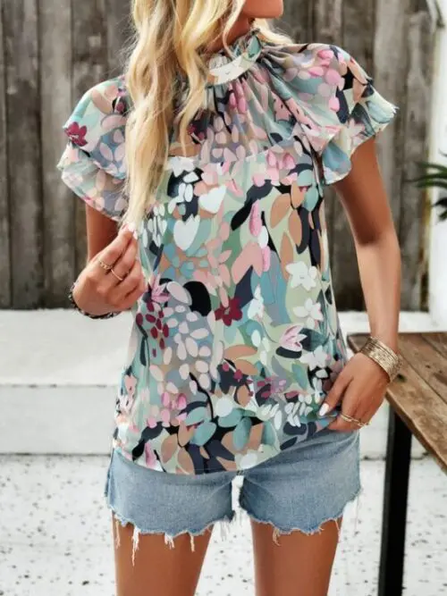 Casual Printed Short-Sleeved Tops