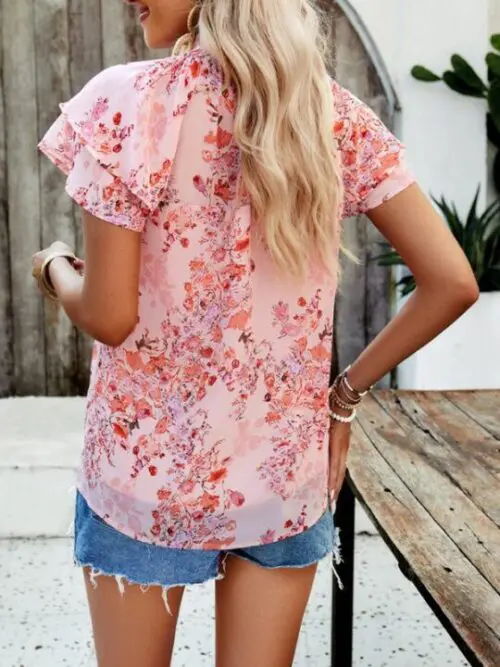 Casual Printed Short-Sleeved Tops