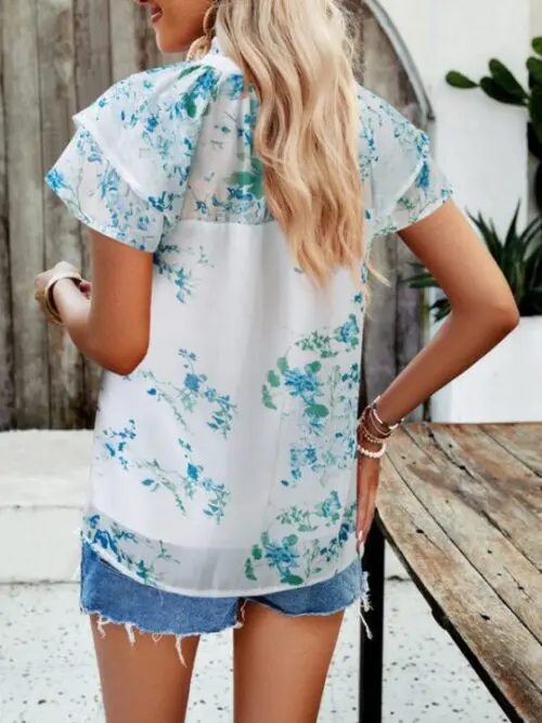 Casual Printed Short-Sleeved Tops