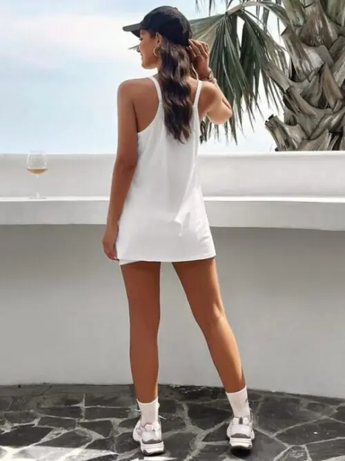 Casual and Fashionable Solid Color Suspender Suit