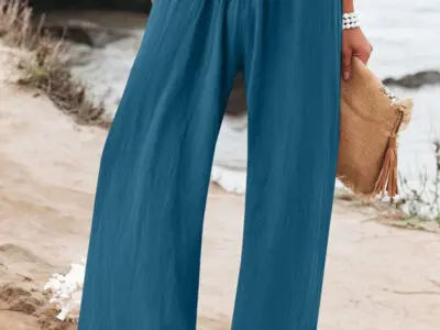 Versatile Elastic Wide Leg Trousers