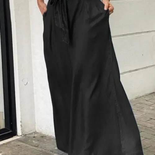 High-Waisted Denim Maxi Skirt | Casual and Stylish Plus-Size Elegance