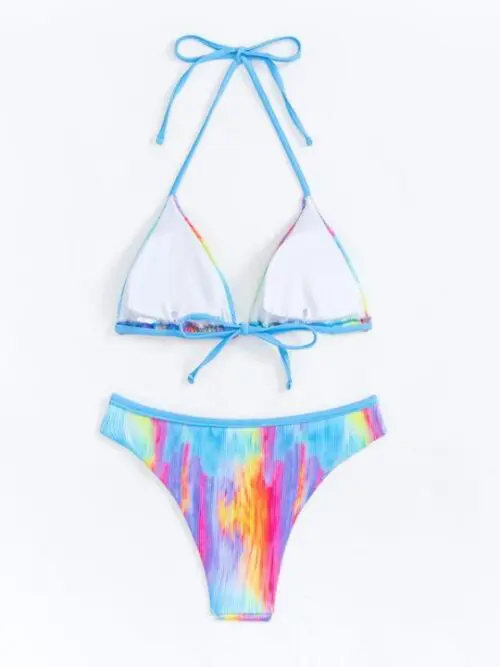 New Gradient Backless Halter Neck Bikini for a Stylish Look