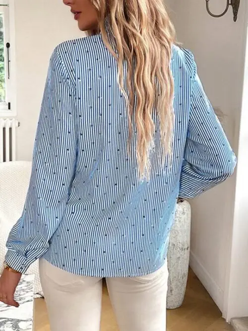 Striped Long-Sleeved Blouse
