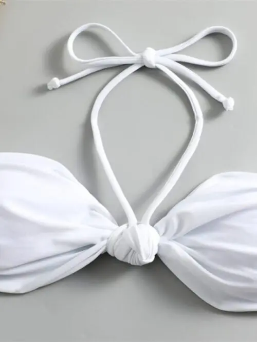Elegance in Knots- Halterneck String Bikini with Feminine Details