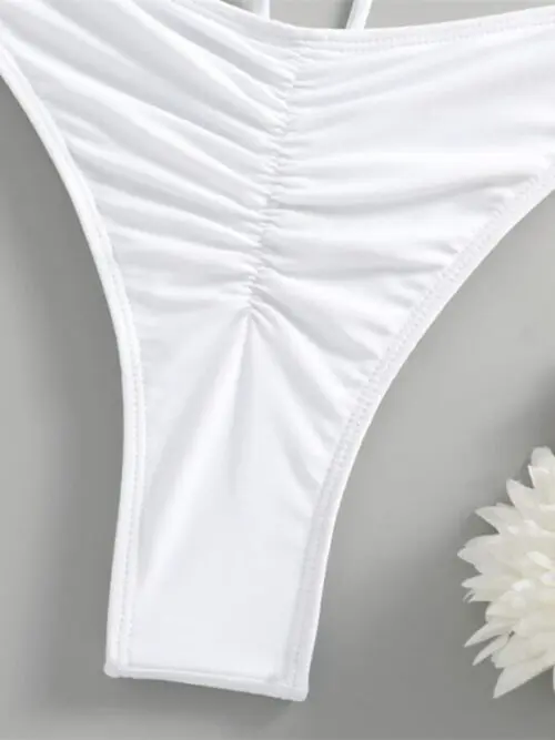 Elegance in Knots- Halterneck String Bikini with Feminine Details