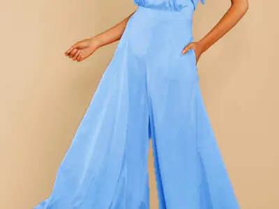 Women's new off-the-shoulder high-waist jumpsuit wide-leg trousers