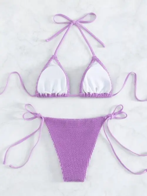 Sultry Waves-New Fashionable and Sexy Wave Pattern Lace-Up Bikini