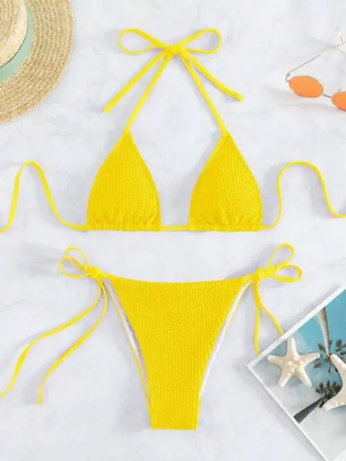 Sultry Waves-New Fashionable and Sexy Wave Pattern Lace-Up Bikini