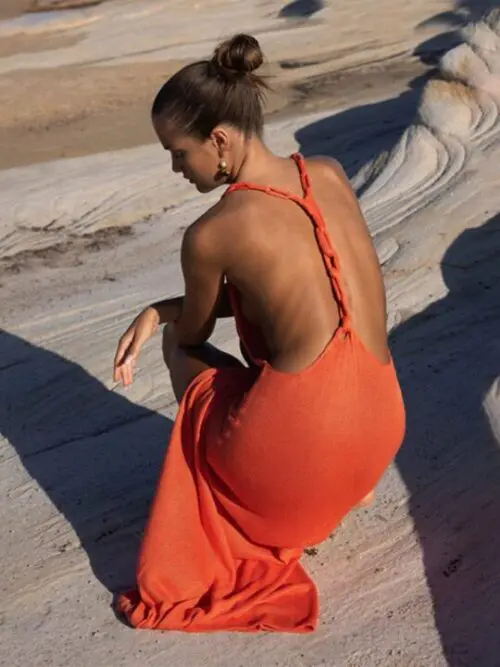 Sexy Solid Color Knitted Beach Bikini Swimsuit Cover-up