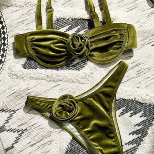 Retro 3D Flower Bikini- New Fashion for a Sexy Look