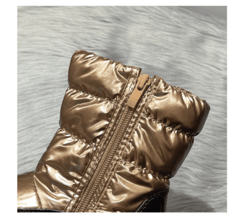 Children's Snow Boots - Plush Warm Baby Winter Silver Boots, Fur-Lined, Waterproof, Antiskid Ankle Boots for Boys and Girls