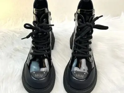 Women's Round Toe Lace-Up Ankle Boots - Winter Platform Designer Knight Boots