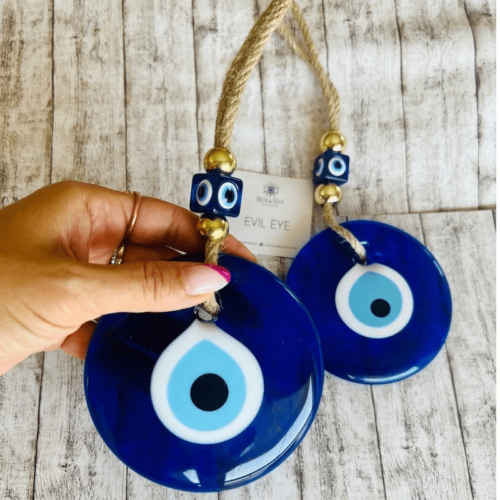 Turkish Glass Blue Evil Eye Wall Hanging - Home Decor, House Protection, and Gift Idea for Wall Decoration - Image 4