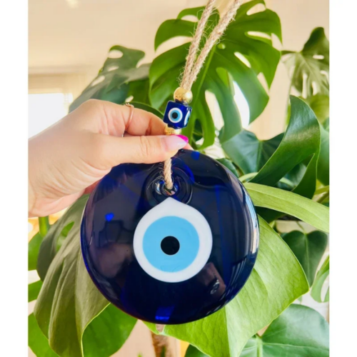 Turkish Glass Blue Evil Eye Wall Hanging - Home Decor, House Protection, and Gift Idea for Wall Decoration - Image 2
