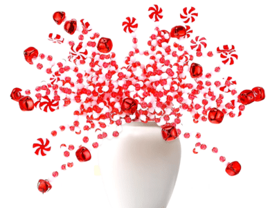 24/36/50PCS Red & White Curly Candy Christmas Ornaments – Lollipops, Bells Picks for Xmas Tree Topper