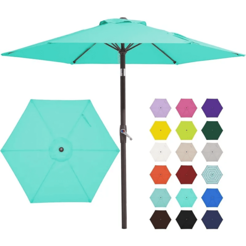 Outdoor 9Ft Patio Umbrella – Multiple Colors Table Umbrella with 8 Sturdy Ribs