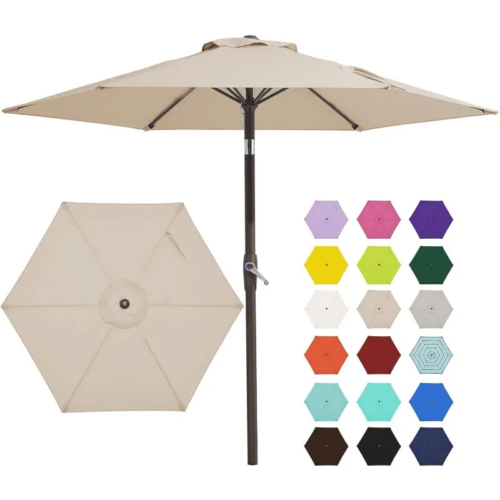 Outdoor 9Ft Patio Umbrella – Multiple Colors Table Umbrella with 8 Sturdy Ribs