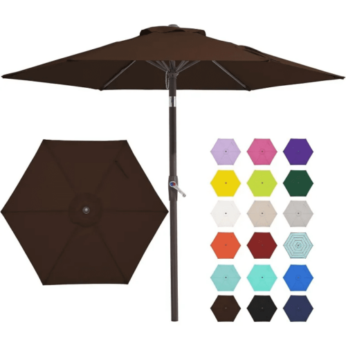 Outdoor 9Ft Patio Umbrella – Multiple Colors Table Umbrella with 8 Sturdy Ribs