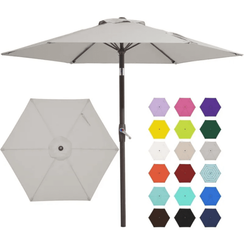 Outdoor 9Ft Patio Umbrella – Multiple Colors Table Umbrella with 8 Sturdy Ribs