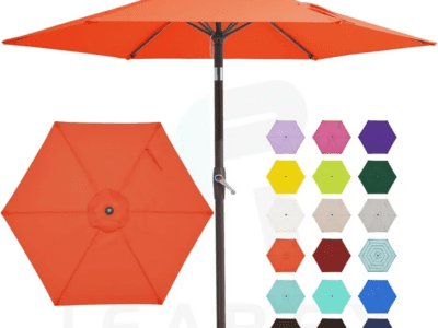 Outdoor 9Ft Patio Umbrella – Multiple Colors Table Umbrella with 8 Sturdy Ribs
