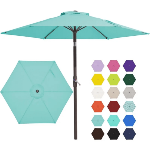 Outdoor 9Ft Patio Umbrella – Multiple Colors Table Umbrella with 8 Sturdy Ribs