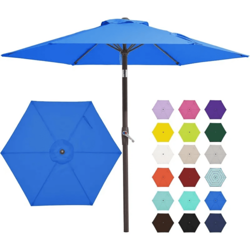 Outdoor 9Ft Patio Umbrella – Multiple Colors Table Umbrella with 8 Sturdy Ribs