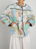 Floral Print Wrap Jacket – Stylish Cotton Outerwear