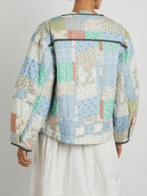 Floral Print Wrap Jacket – Stylish Cotton Outerwear