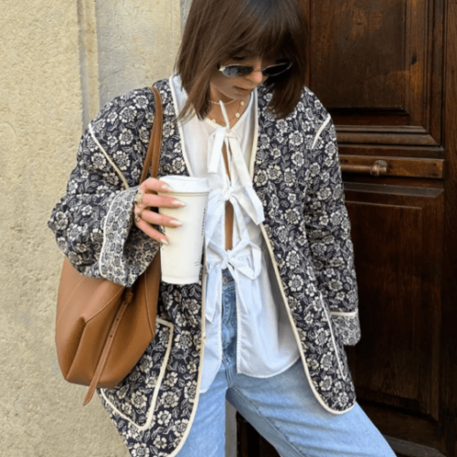 Floral Print Reversible Cotton Jacket – Two-in-One Style
