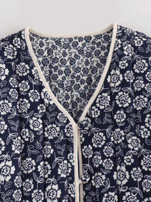 Floral Print Reversible Cotton Jacket – Two-in-One Style