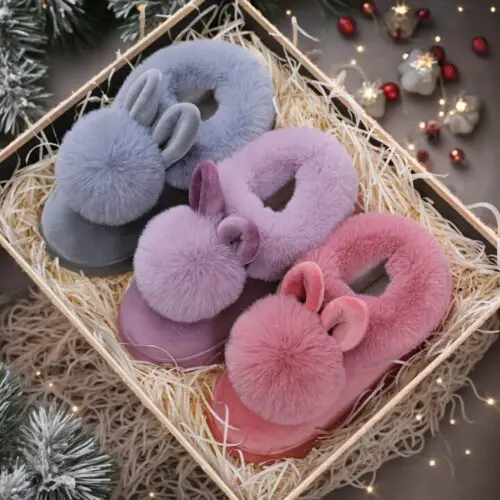 Women’s Fashion Plush Warm Slippers – Soft Winter Indoor Shoes, Comfortable Casual Fabric Design