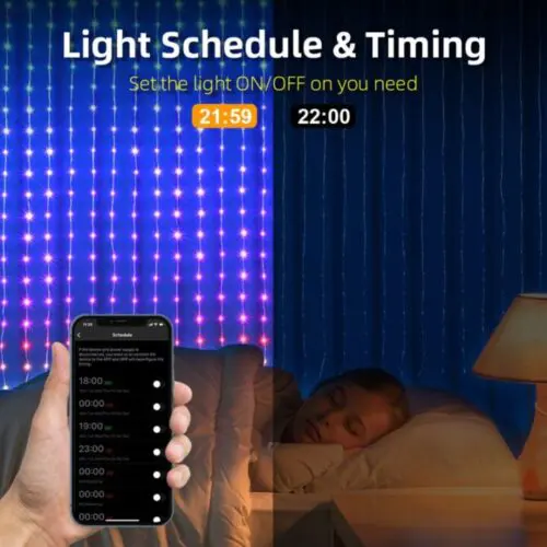 6.6FT x 6.6FT Smart LED Curtain Lights – 400 RGB USB String Lights w/ APP & Remote, DIY Indoor Decor