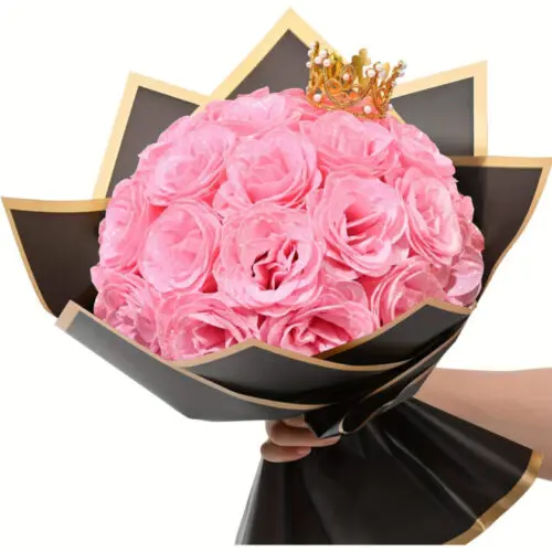 24/36 pcs Everlasting Glitter Roses Bouquet – Shiny Artificial Red Roses for Valentine’s, Weddings & More