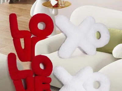 Valentine Sofa Decorative Pillows - LOVE & XO Letter Shapes, Soft Polyester, Perfect for Home and Party Decorations