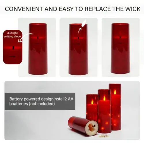 LED Flameless Pillar Candles with Remote - Safe Acrylic Design, Non-Rechargeable Battery, Perfect for Home Decor, Parties, and Gift Giving