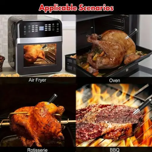 Smart Wireless Meat Thermometer with App Alerts - USB Rechargeable, Digital Display, Stainless Steel Probe, ≤36V Operating Voltage, Compatible with App Alerts, Perfect for BBQ, Grill, Oven, Smoker, and Rotisserie