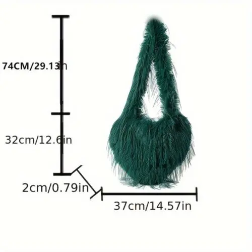 Chic Heart Shaped Faux Fur Shoulder Bag with Tassels – Large Capacity Crossbody Purse for Women